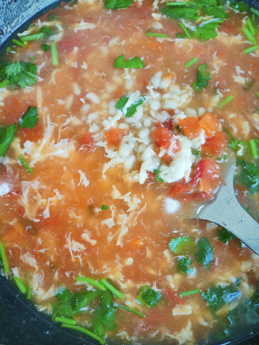 番茄鸡蛋旮瘩汤