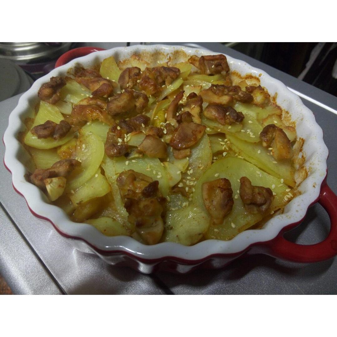 新奥尔良烤鸡腿土豆