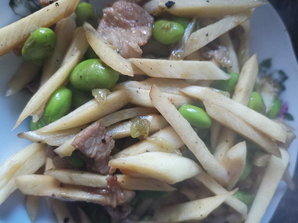 茭白毛豆肉丝