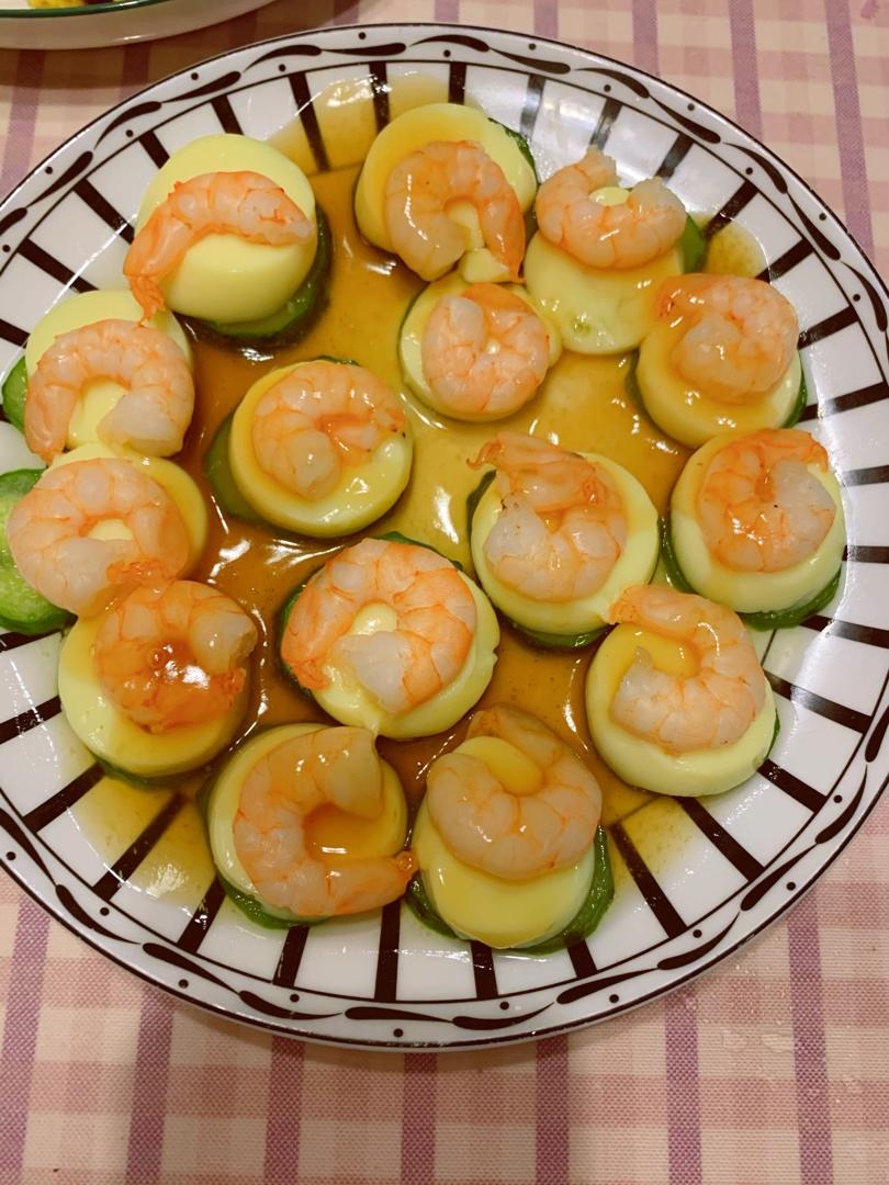 虾仁蒸日本豆腐