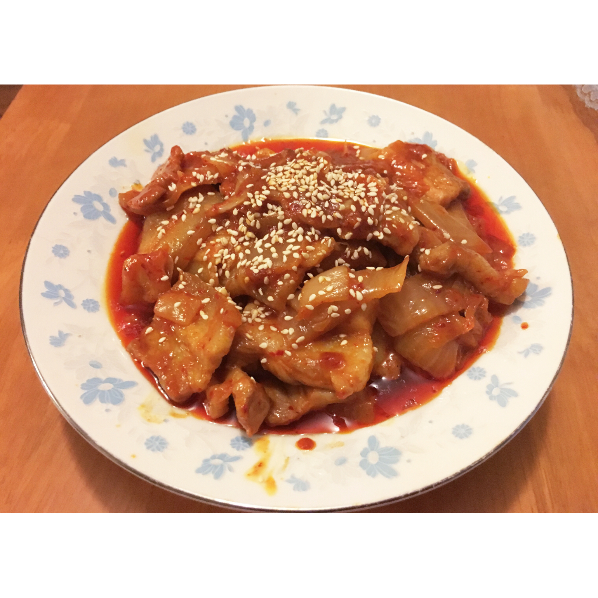 辣白菜炒五花肉