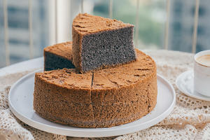 8寸黑米戚风蛋糕（消耗黑米粉）C32的做法 步骤23