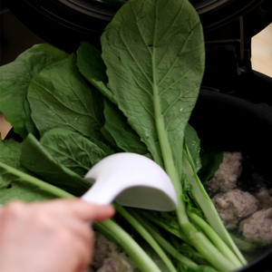 小白菜汆丸子汤，鲜嫩爽口又低脂的做法 步骤7