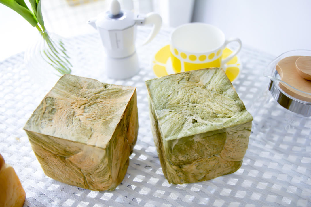 汤种抹茶大理石吐司（水立方模具）