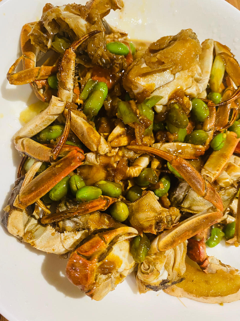 酱炒螃蟹（六月黄）毛豆