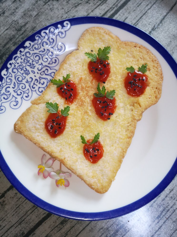 早餐｜草莓酱🍓装饰画吐司❣️少女心