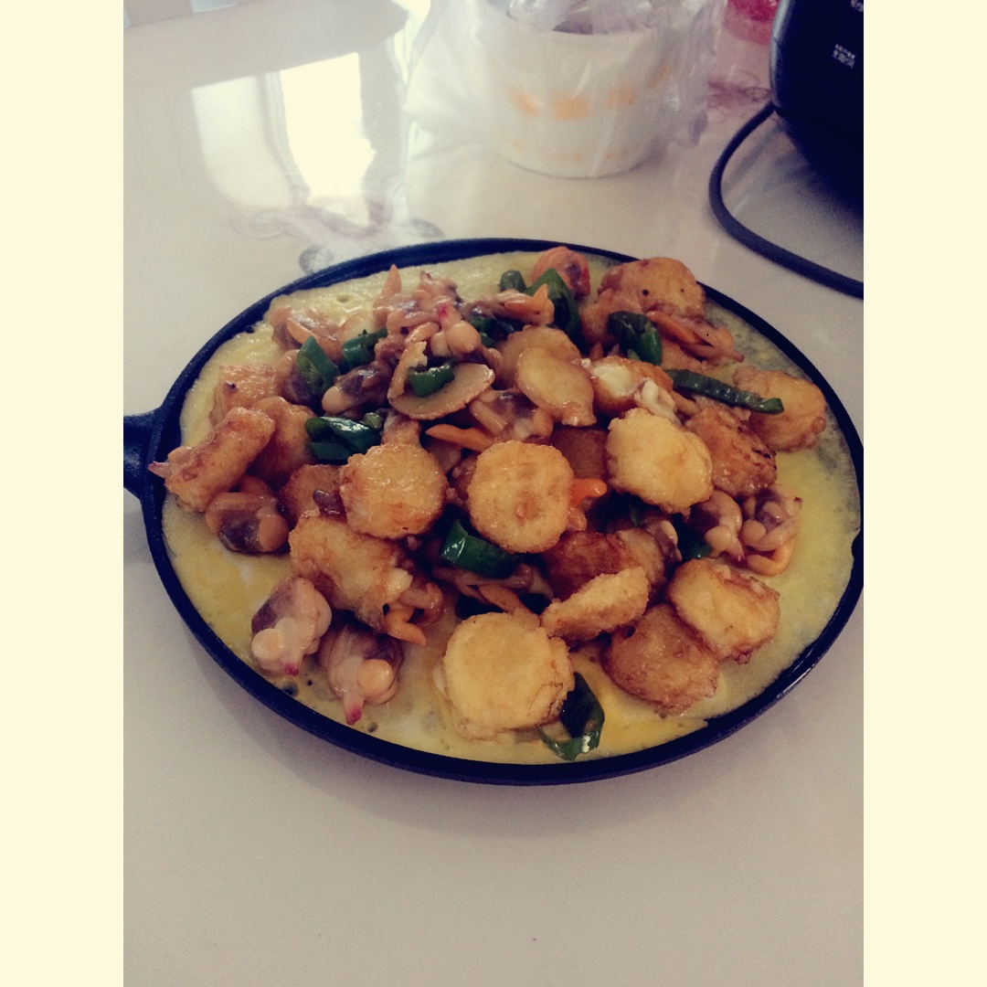 铁板海鲜日本豆腐 Seafood with Japanese Dofu