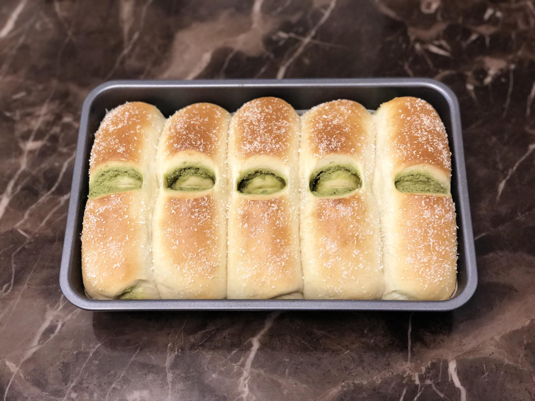 抹茶奶酥小金砖（70%中种吐司）