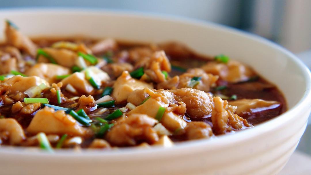 香辣鸡柳滑豆腐