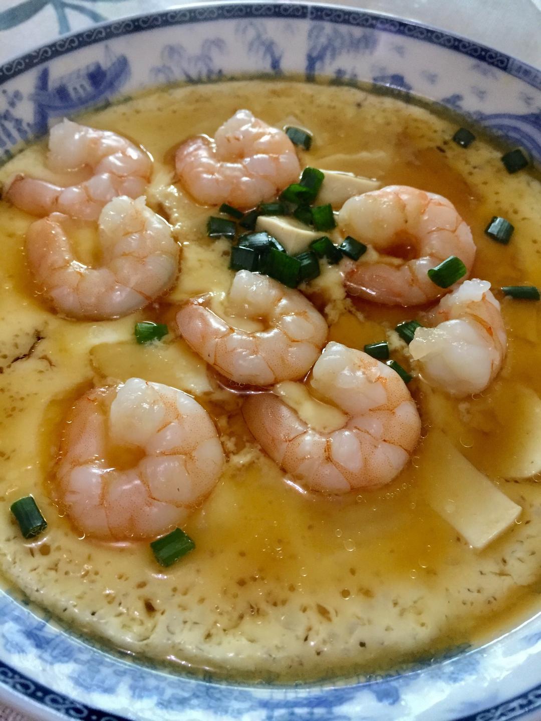 sunny_lbrx做的虾仁豆腐蒸水蛋