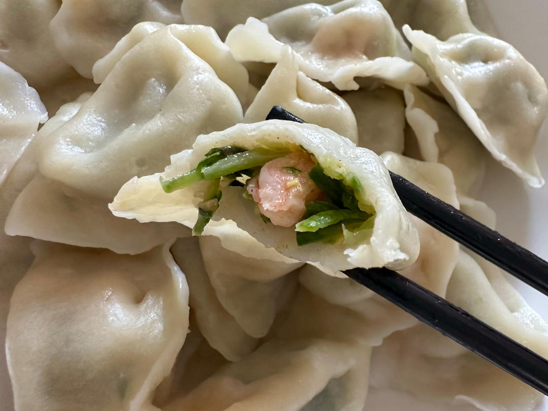 黄瓜虾仁鸡蛋饺子