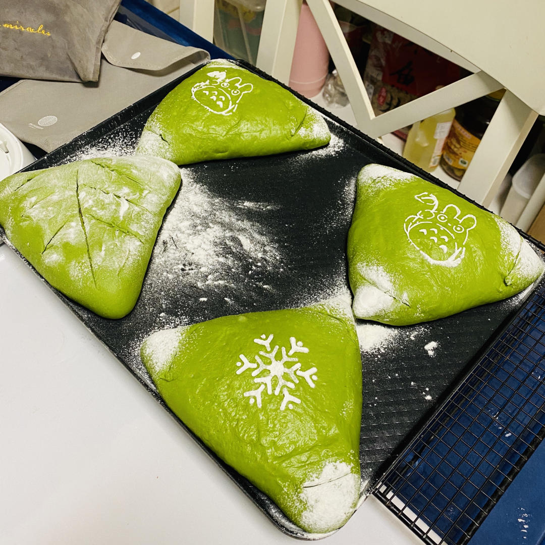 抹茶芋泥麻薯软欧包🍃夏日小清新