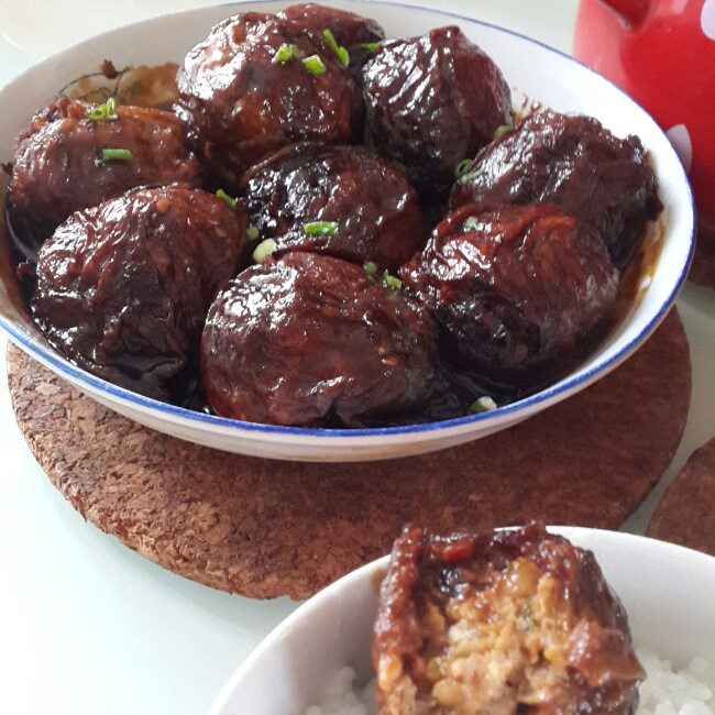 红烧油面筋塞肉