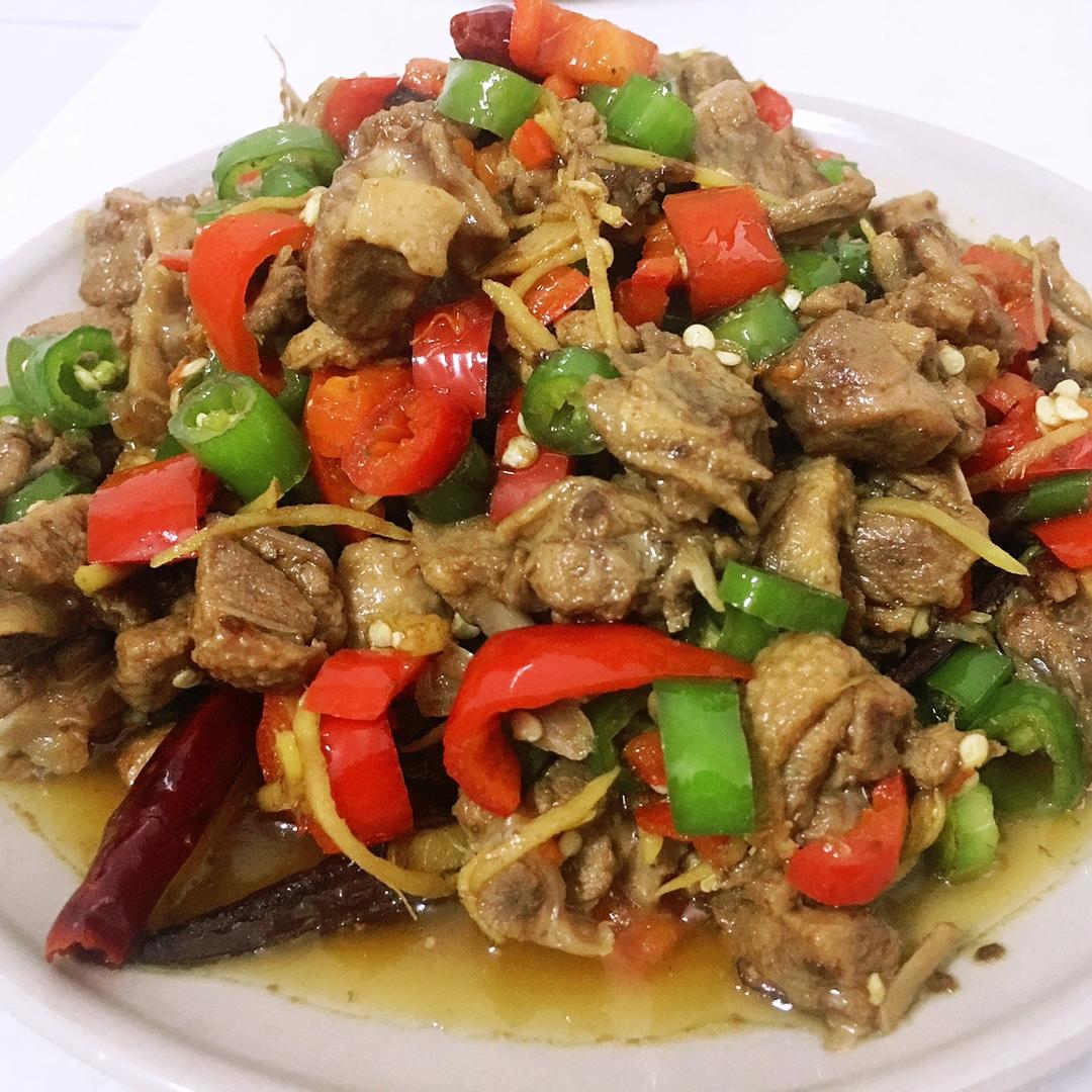 不放油的辣炒鸭子的做法