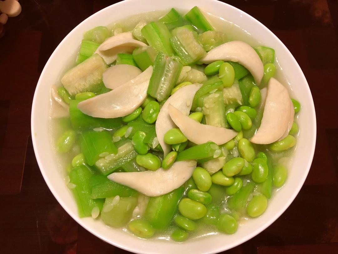 炒毛豆丝瓜