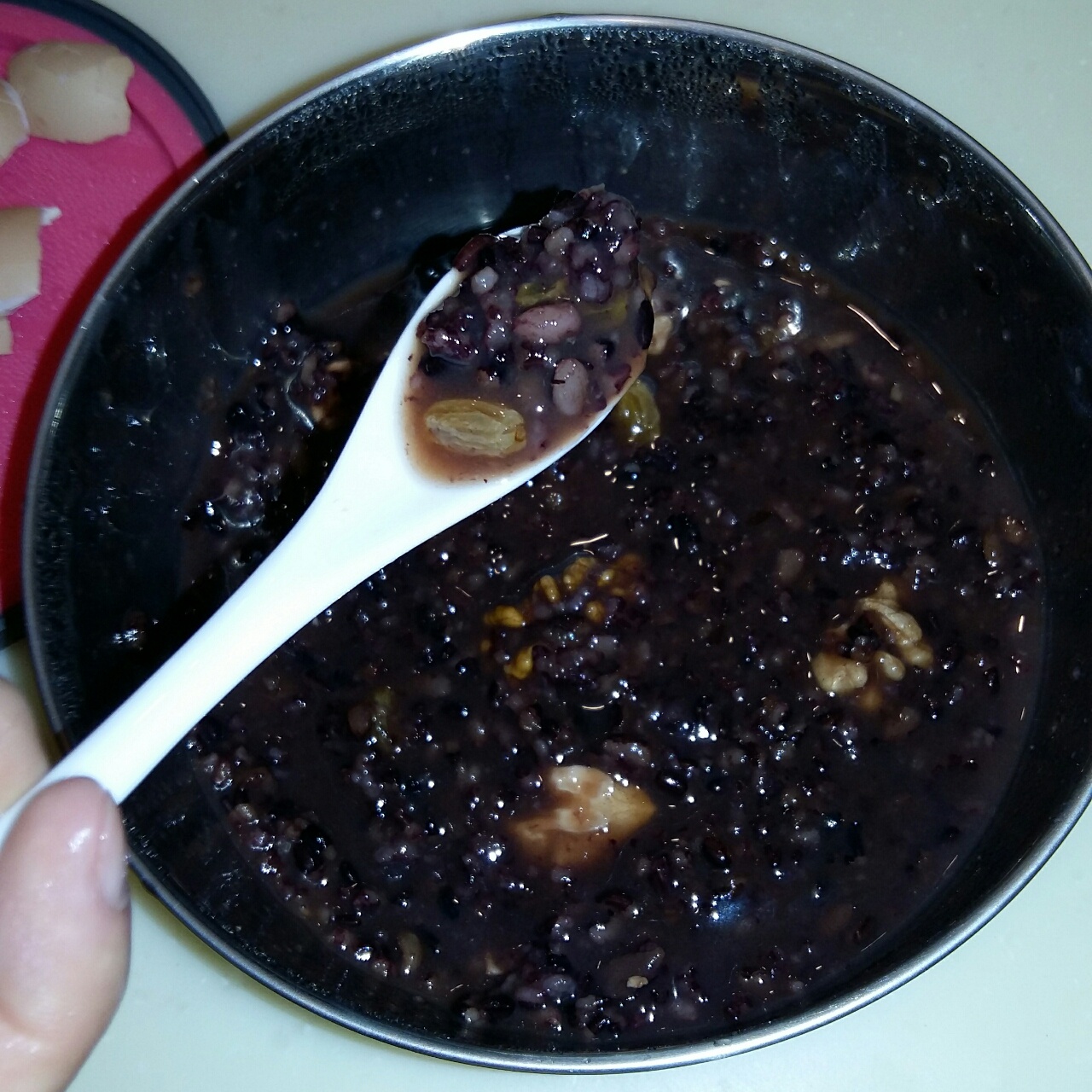 核桃紫米红枣粥