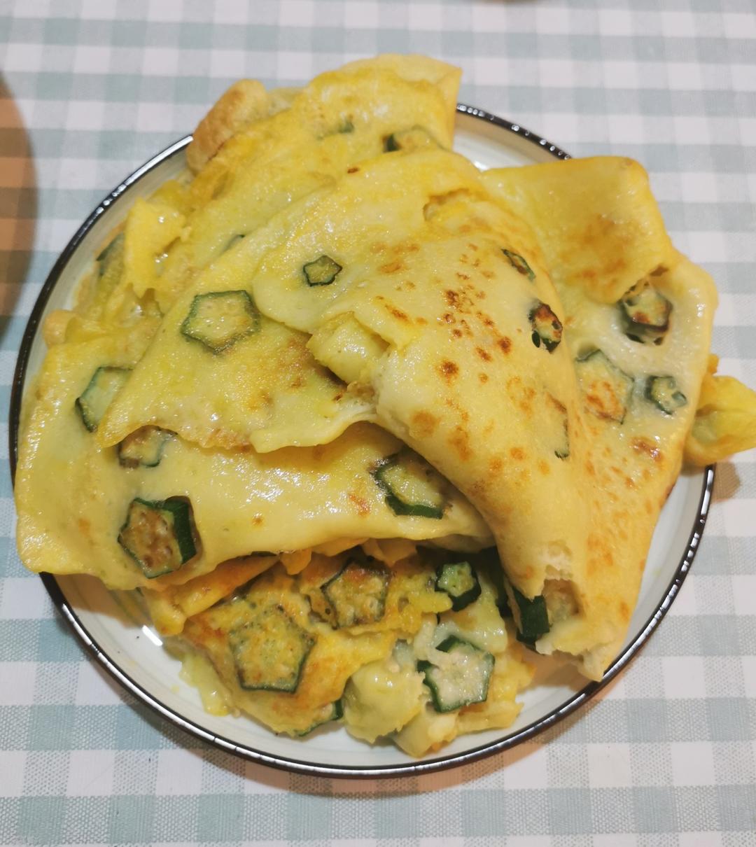 秋葵鸡蛋煎饼