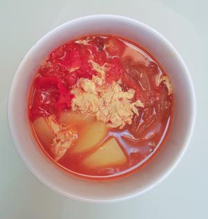 西红柿土豆鸡蛋粉丝汤的做法 步骤8