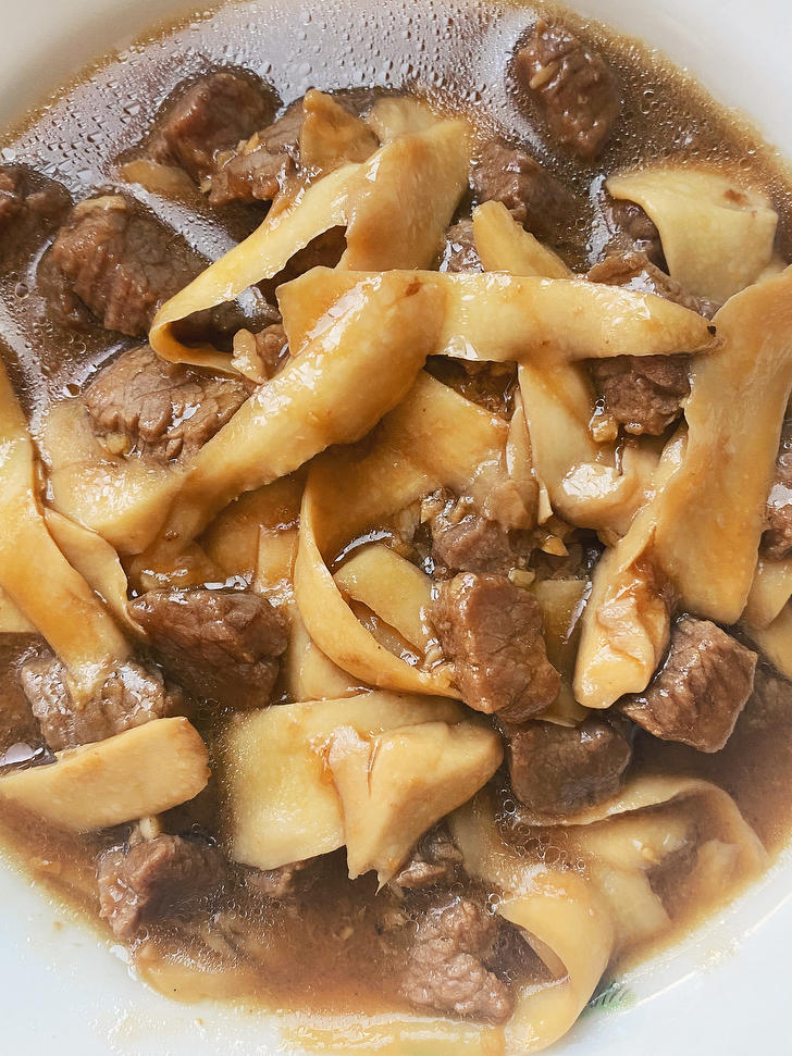 家常菜~杏鲍菇烧牛肉粒