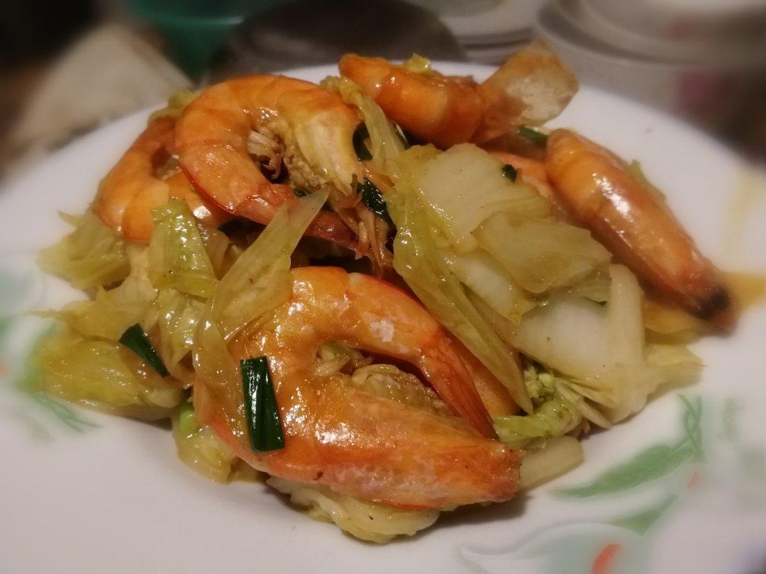 大虾炒白菜