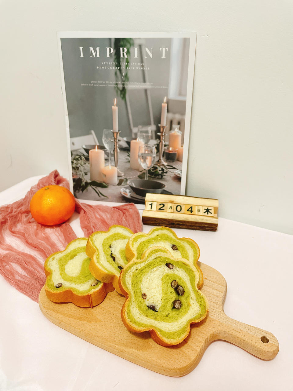 双色蜜豆花朵吐司