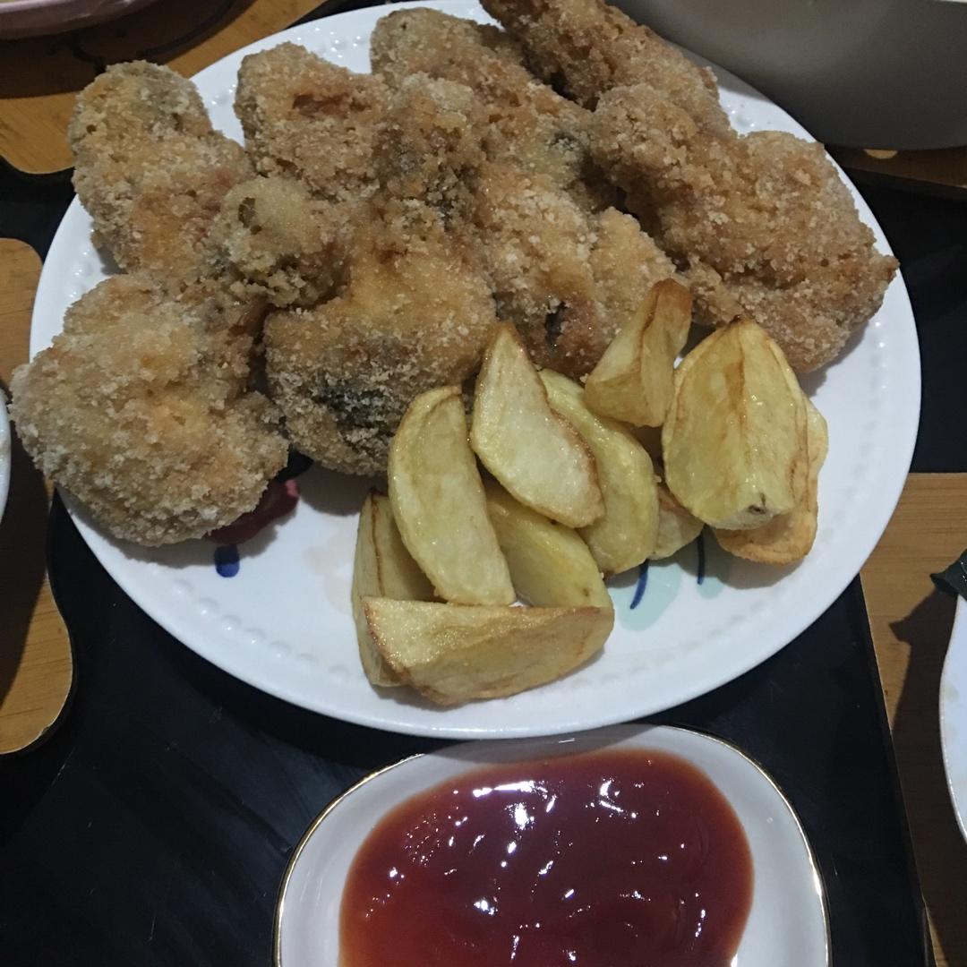 面包糠炸鸡腿