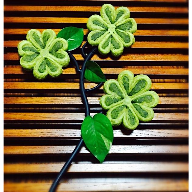 【幸福四叶草】 抹茶豆沙四叶草酥饼