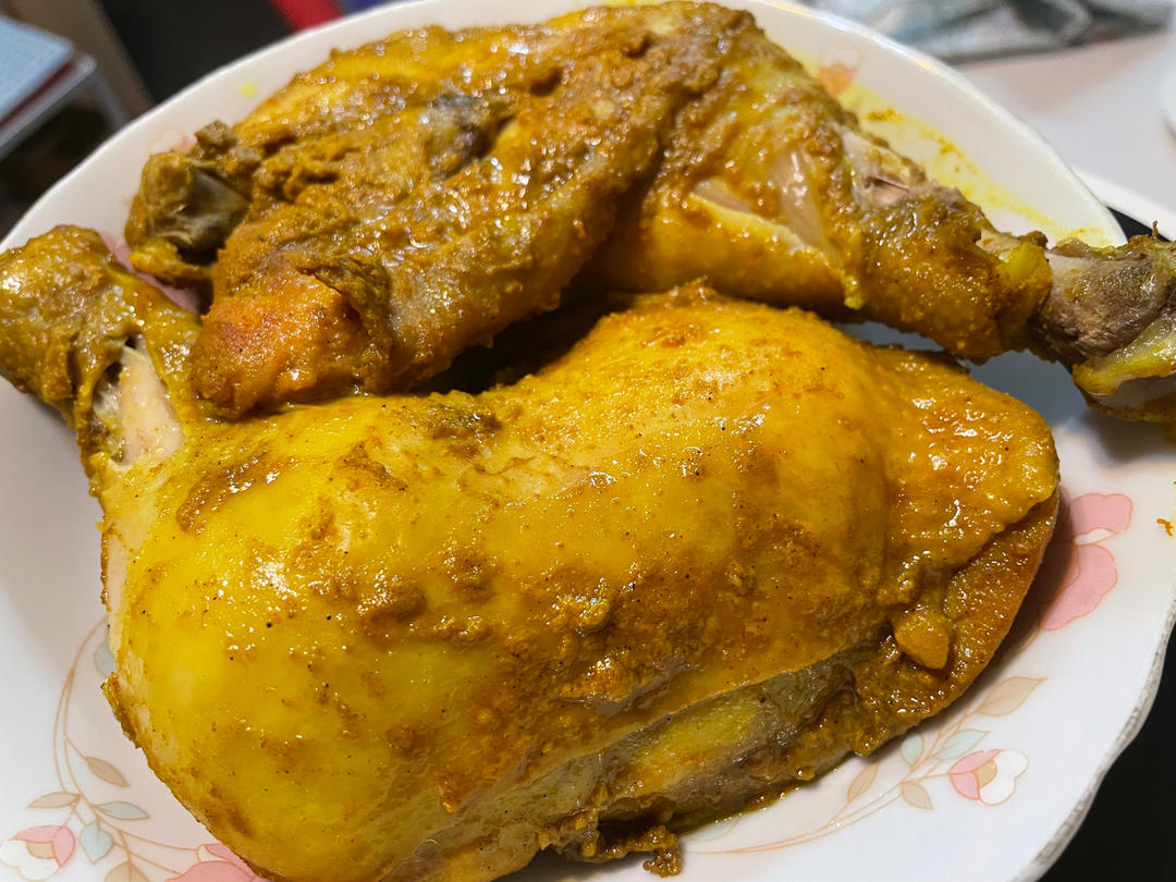 姜黄盐焗鸡，不用一滴水，自制盐焗鸡粉，厨房小白入门级大菜