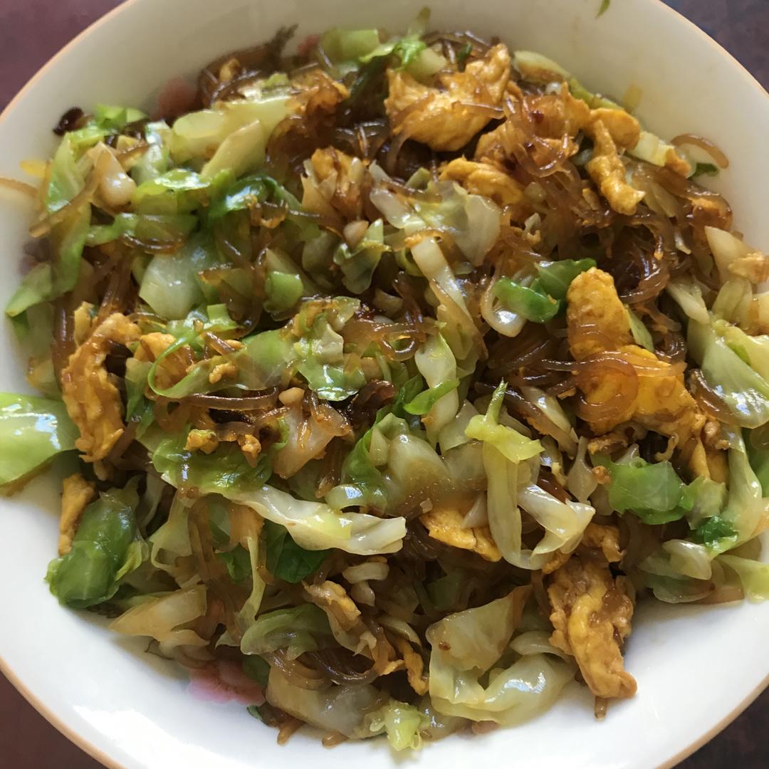 包菜炒粉丝