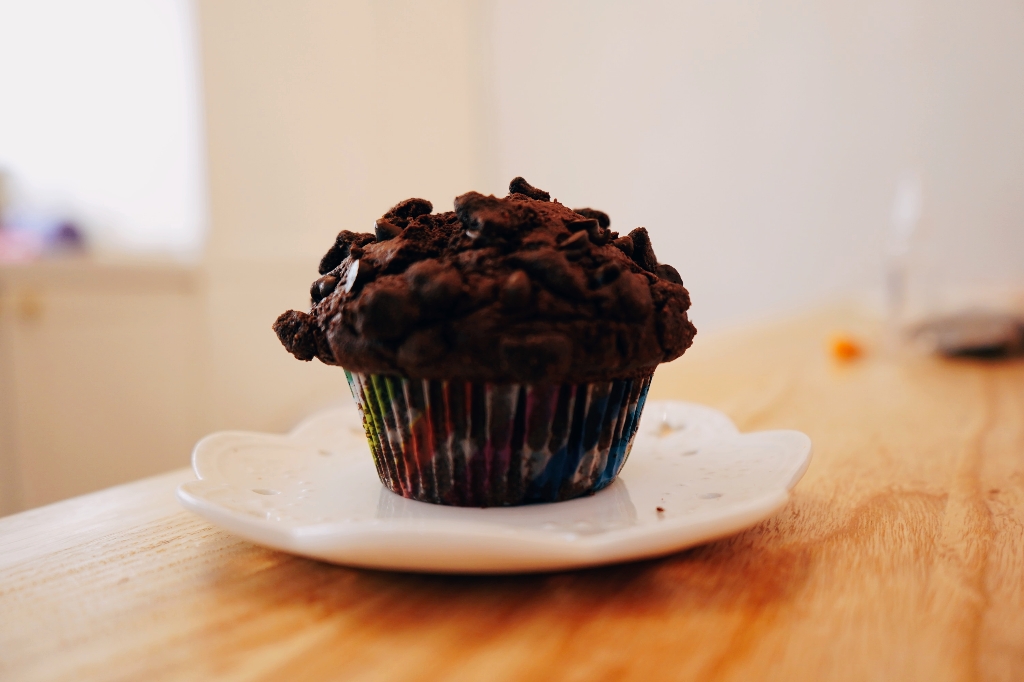 #零起点学烘焙#爆浆蓝莓麦芬和蘑菇头巧克力麦芬