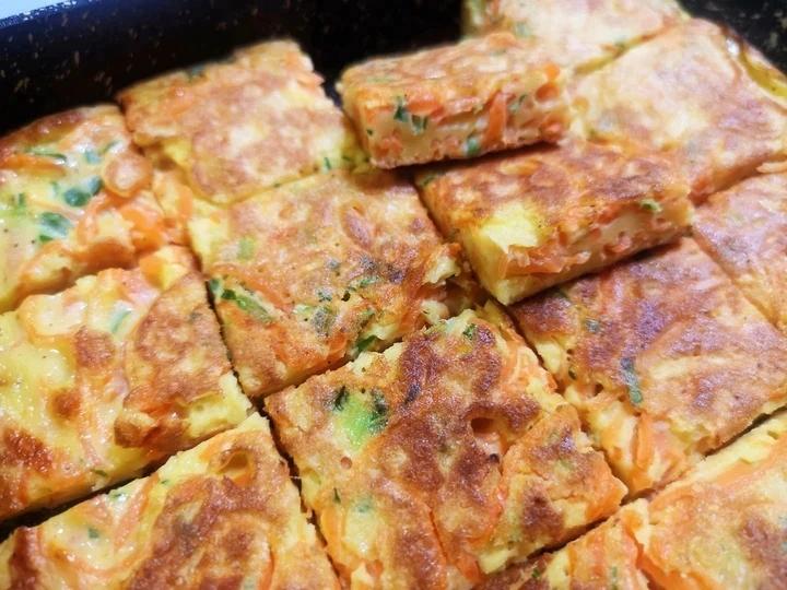 简单的胡萝卜丝鸡蛋饼