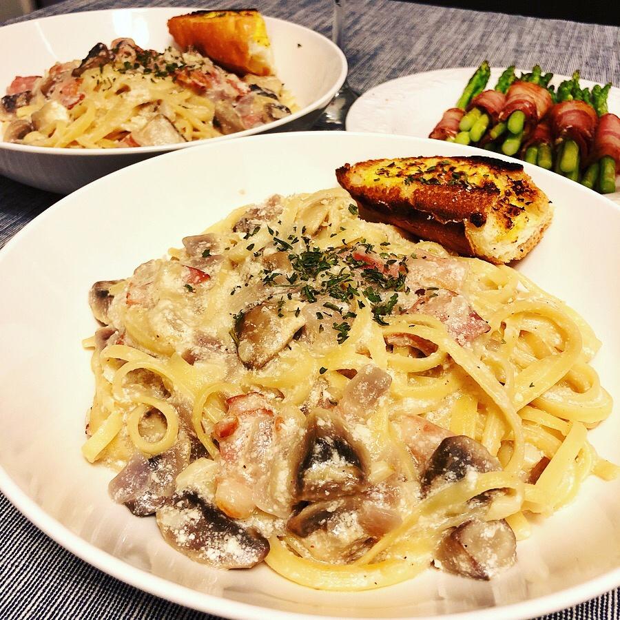 奶油大虾培根意粉