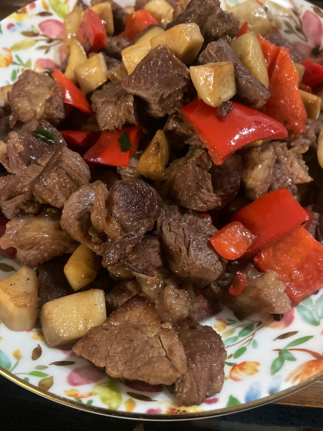 吃肉不长肉 黑椒牛排炒杏鲍菇