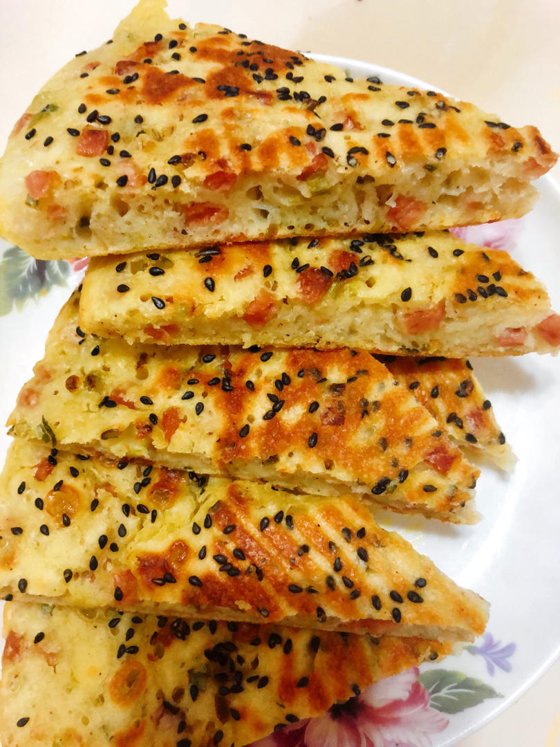 逸雪111做的简易发面葱油饼(烤箱版)