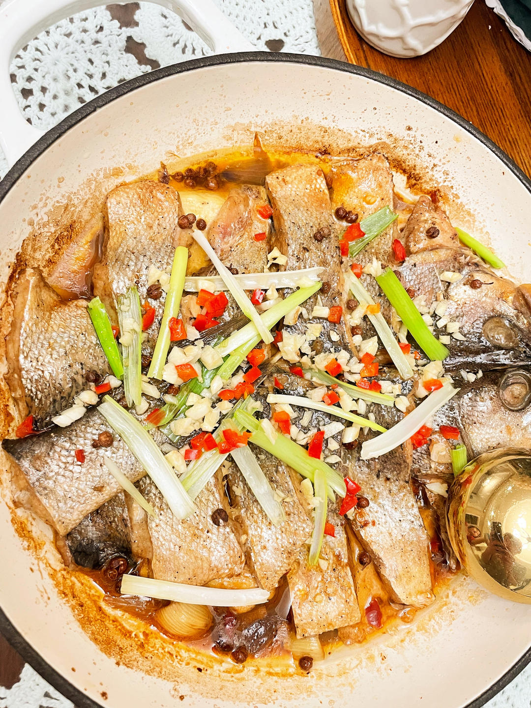 葱香焗鲈鱼