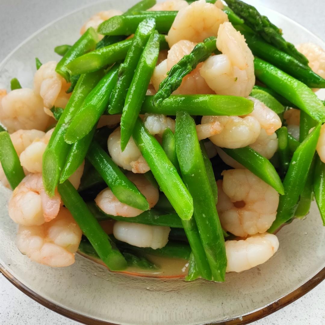 清炒芦笋虾仁