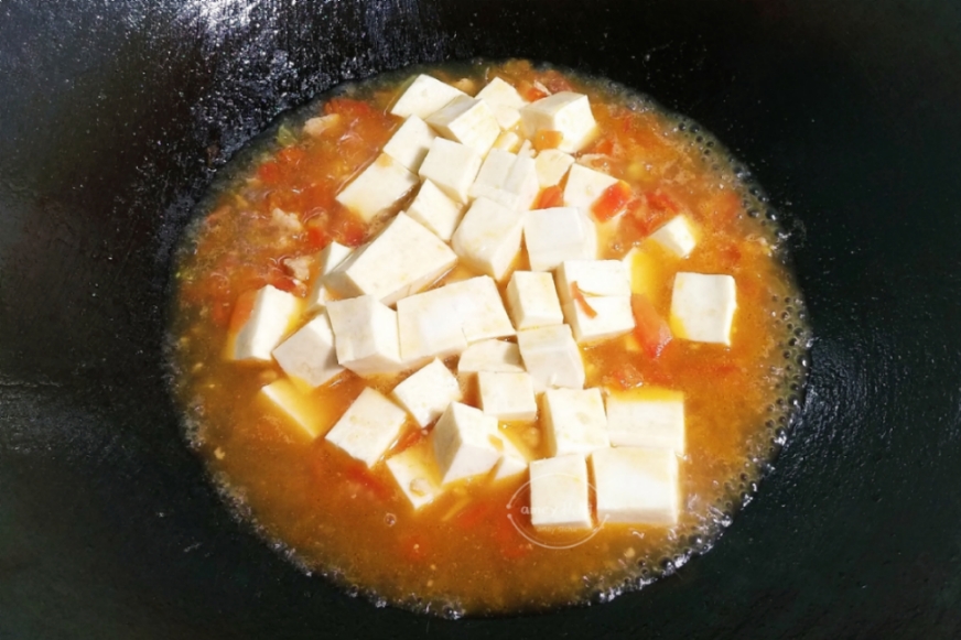 红烧豆腐肉沫番茄的做法 步骤5