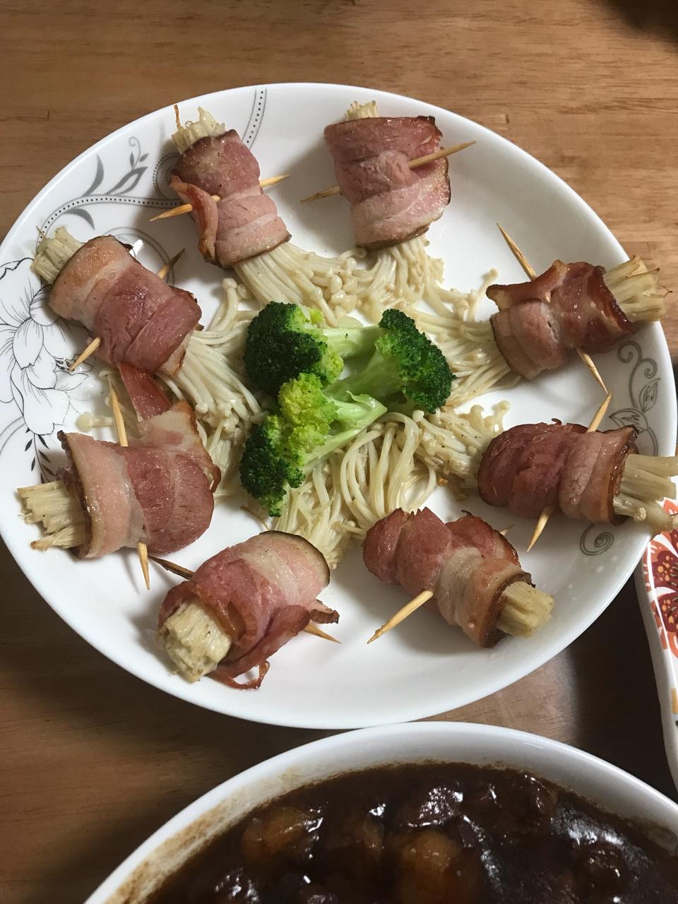 烤培根卷金针菇