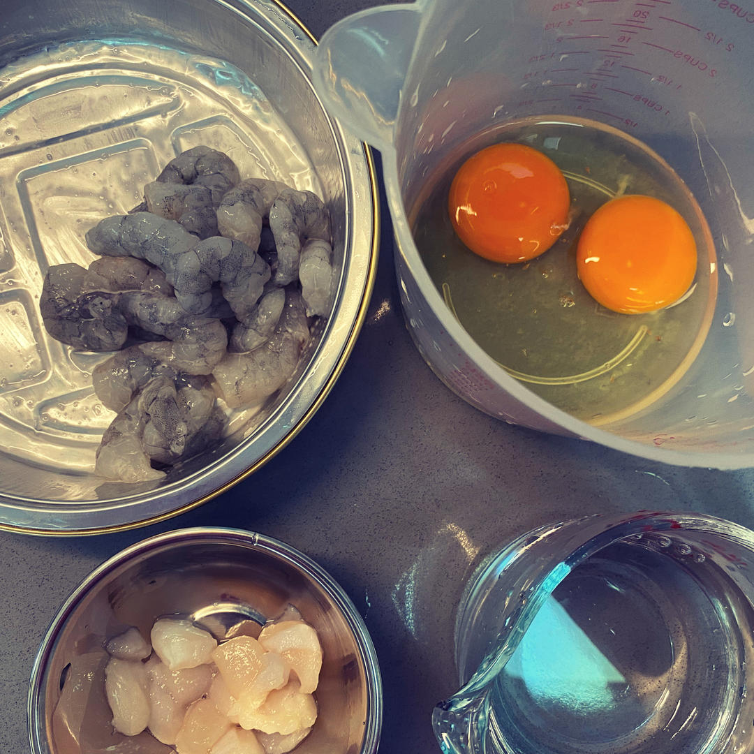 瑶柱虾仁蒸蛋羹+杂粮饭【3月北鼎蒸炖锅食谱】