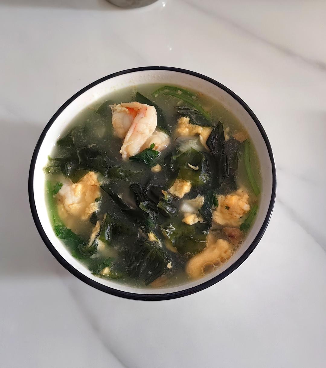 🌺裙带菜虾仁鸡蛋汤🌺味道好极了