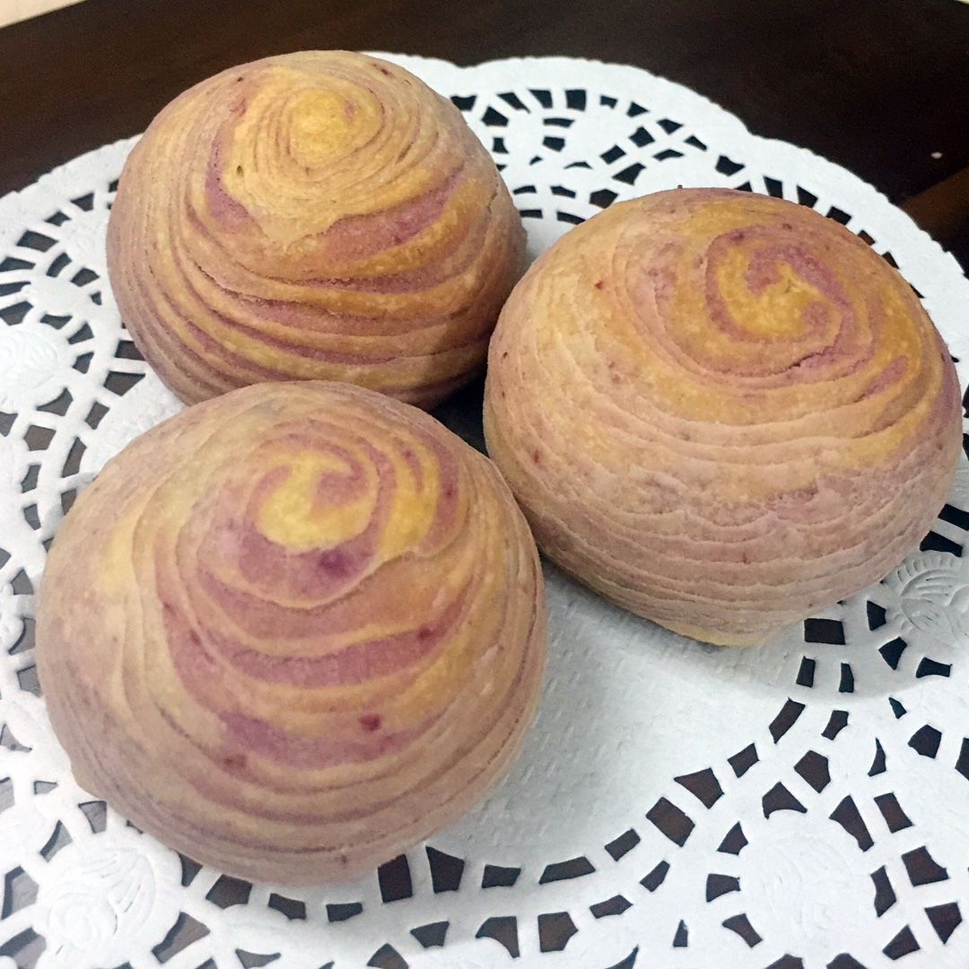 紫薯蛋黄酥（不用出膜也超级酥）