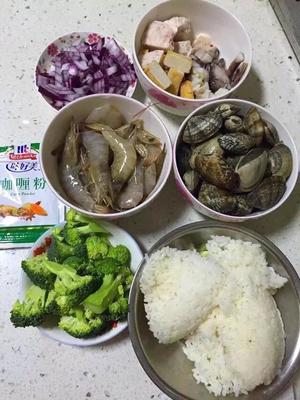 咖喱海鲜烩饭的做法 步骤1