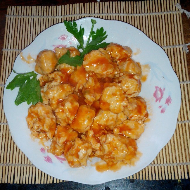 酸酸甜甜【茄汁鸡肉丸】