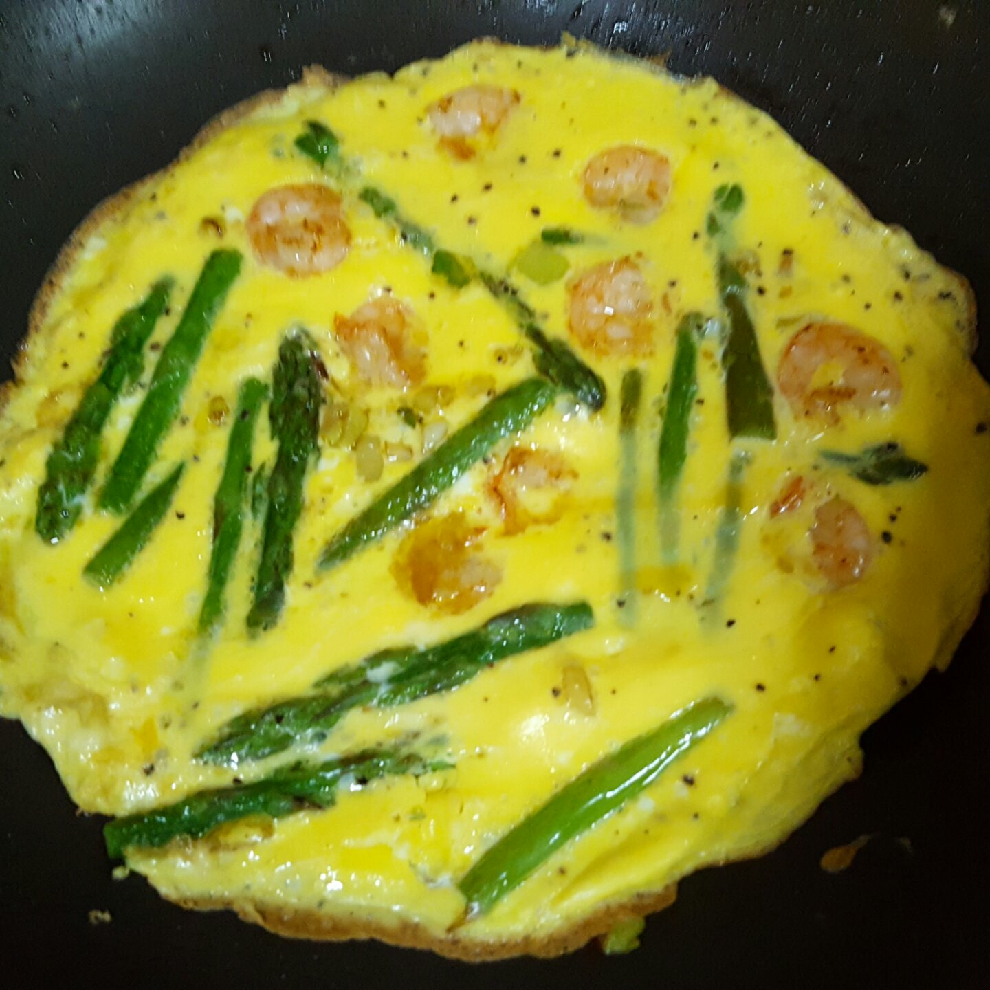芦笋虾仁早餐蛋饼