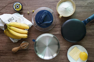 快手肉桂乳酪香蕉派（薄饼机版）的做法 步骤1