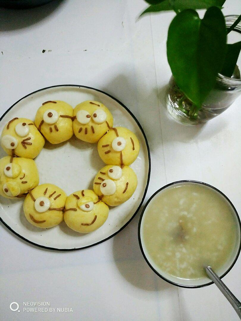 亲子美食之小黄人馒头