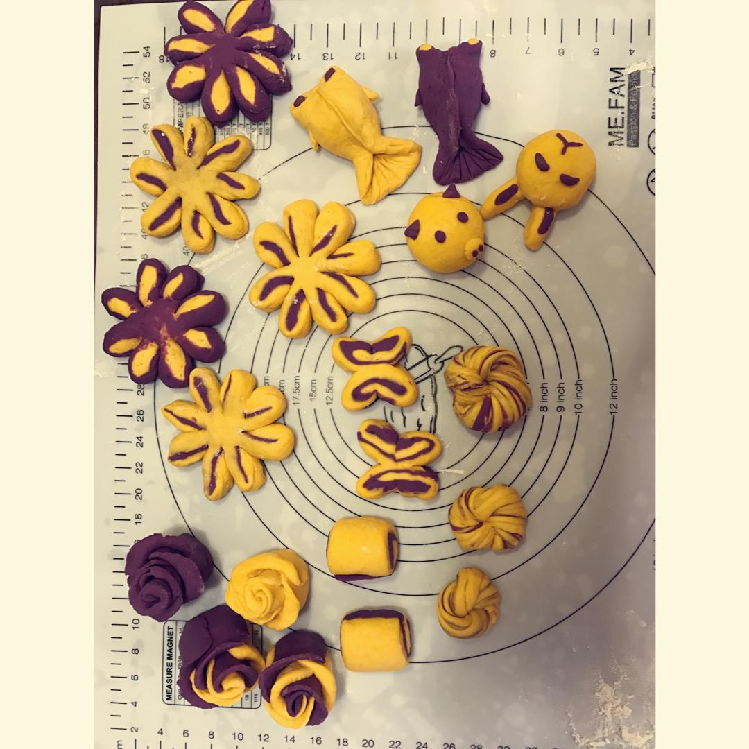 南瓜紫薯花样馒头