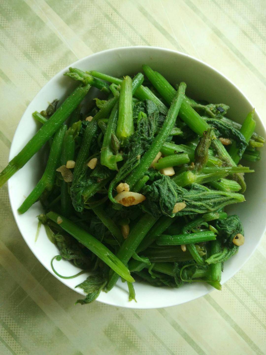 1哚小花做的清炒南瓜叶