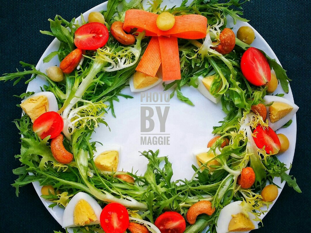 圣诞蔬菜花环沙拉的做法