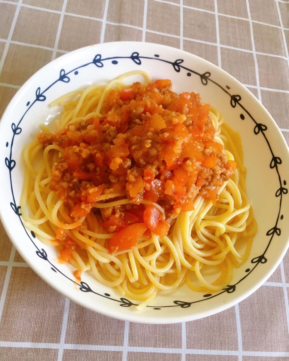 （完胜必胜客的）番茄肉酱意大利面～